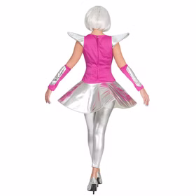 Space Travel Kostüm für Damen Gr. 36- 46 Kleid silber Weltraum Fasching Karneval Mottoparty Space Travel Kostüm für Damen Gr. 36- 46 Kleid silber Weltraum Fasching Karneval Mottoparty