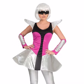Space Travel Kostüm für Damen Gr. 36- 46 Kleid silber Weltraum Fasching Karneval Mottoparty Space Travel Kostüm für Damen Gr. 36- 46 Kleid silber Weltraum Fasching Karneval Mottoparty