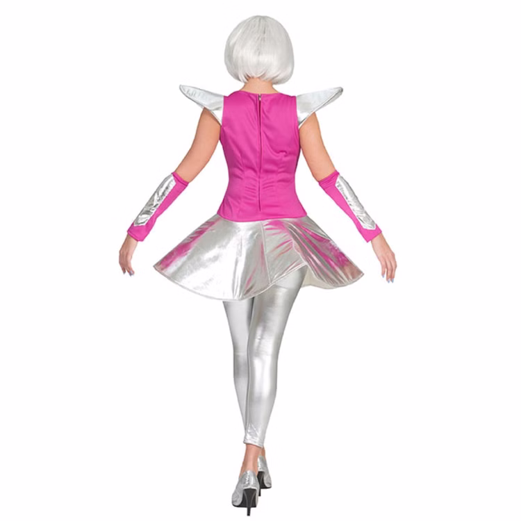 Space Travel Kostüm für Damen Gr. 36- 46 Kleid silber Weltraum Fasching Karneval Mottoparty Space Travel Kostüm für Damen Gr. 36- 46 Kleid silber Weltraum Fasching Karneval Mottoparty