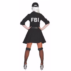FBI Kostüm flotte FBI Agentin Polizistin für Damen Gr. 32-46 Kleid schwarz Berufe Polizei Police Fasching Karneval Mottoparty Paarkostüm Gruppenkostüm 