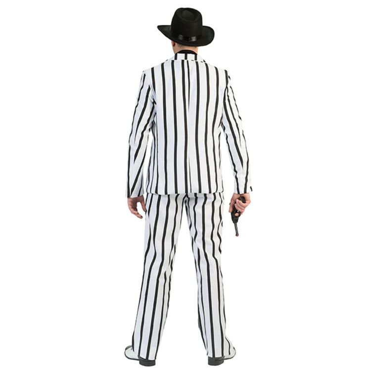 Mafia Kostüm Boss Petro für Herren Mafia Kostüm Boss Petro für Herren Gr. 48-58 Nadelstreifen-Anzug schwarz-weiß-gestreift  Gangster SALE Fasching Karneval Mottoparty