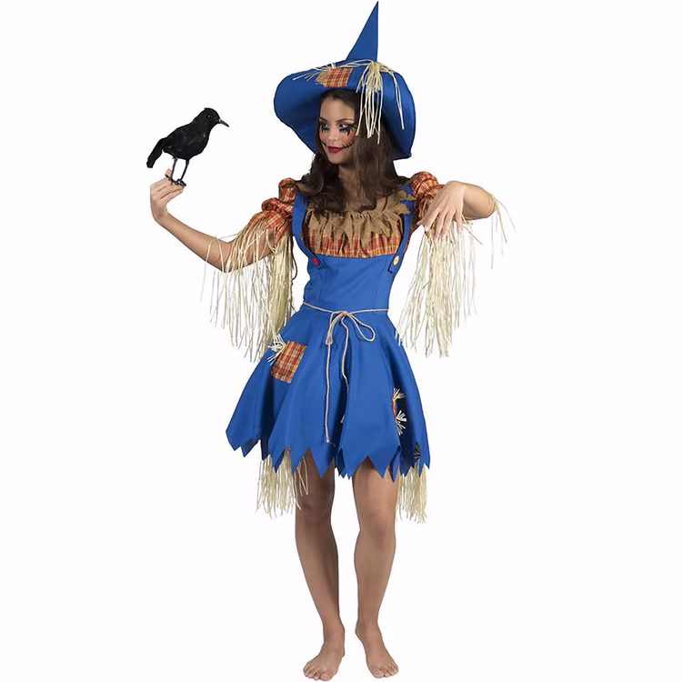 Vogelscheuche Kostüm Strohpuppe Olivia für Damen Gr. 36- 46 blau Kleid mit Hut Fasching Karneval Mottoparty Paarkostüm Vogelscheuche Kostüm Strohpuppe Olivia für Damen Gr. 36- 46 blau Kleid mit Hut Fasching Karneval Mottoparty Paarkostüm