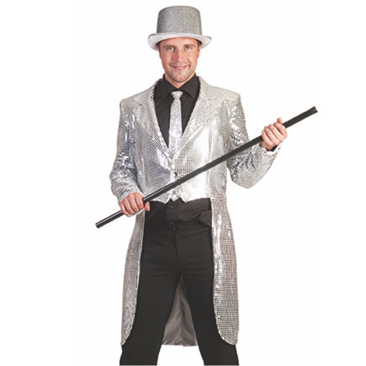 Frack silber 20er Jahre Kostüm für Herren Gr. 48-62 Revue Charleston Fasching Karneval Mottoparty Kostüm-Zubehör