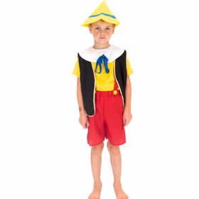 Pinocchio Kostüm Holzpuppe für Kinder von Vorne