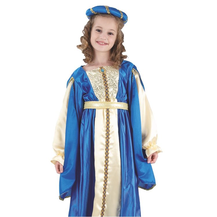 Mittelalter Kostüm Prinzessin Azula für Kinder 4-12 Jahre blau Krippenspiel Adlige SALE Fasching Karneval Mottoparty Kinderfasching