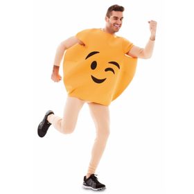 Emoticon Kostüm Augenzwinkern für Erwachsene Gr. M/L orange Fasching Karneval Mottoparty