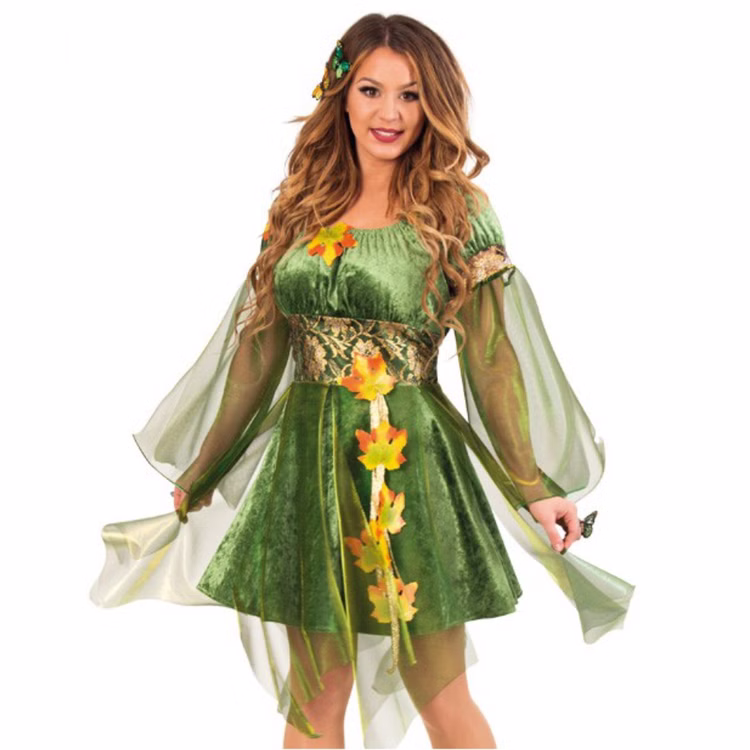 Waldelfe Kostüm Herbstfee für Damen Gr. 38- 44 Kleid grün Elfe Fantasy Märchen Fee Fasching Karneval Mottoparty Waldelfe Kostüm Herbstfee für Damen Gr. 38- 44 Kleid grün Elfe Fantasy Märchen Fee Fasching Karneval Mottoparty