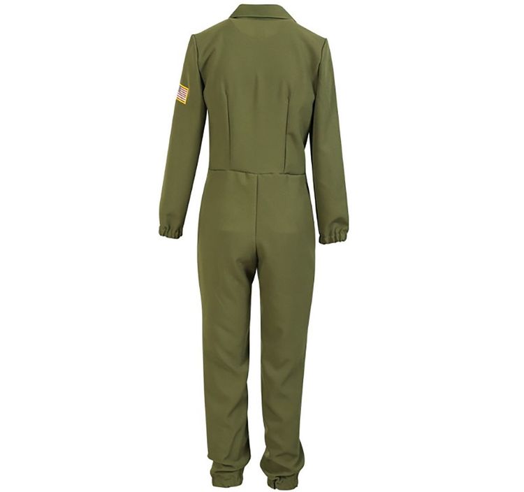 Kampfpilot Kostüm Flieger-Uniform für Herren Gr. M-XL Overall grün Fasching Fasching Karneval Mottoparty Paarkostüm