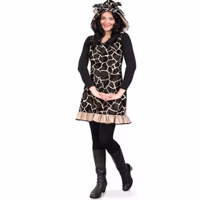 Giraffen Kostüm für Damen Gr. 34-44 Kleid braun gefleckt Tier Tierkostüm Afrika Fasching Karneval Mottoparty