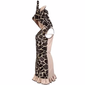 Giraffen Kostüm für Damen Gr. 34-44 Kleid braun gefleckt Tier Tierkostüm Afrika Fasching Karneval Mottoparty