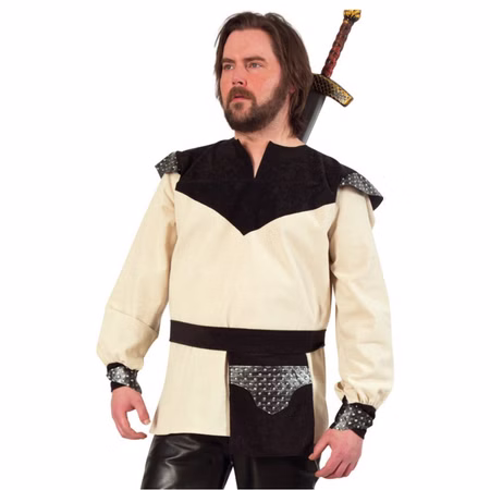 Mittelalter Kostüm Sir Georg für Herren Gr. L-XXL Mittelalter-Mode Fasching Karneval Mottoparty Mittelalter Kostüm Sir Georg für Herren mit Gürteltasche von Vorne