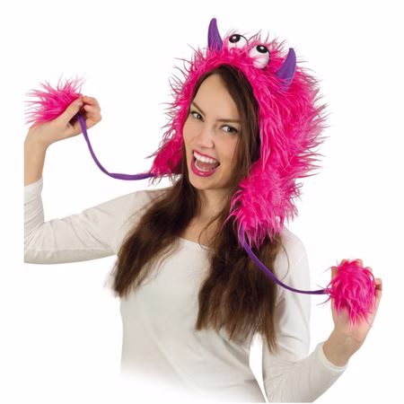 Monster Mütze pink KW 60 cm Plüschmütze Fasching Winter Karneval Straßenkarneval Mottoparty Halloween Kostüm-Zubehör Monster Mütze pink KW 60 cm Plüschmütze Fasching Winter Karneval Straßenkarneval Mottoparty Halloween Kostüm-Zubehör