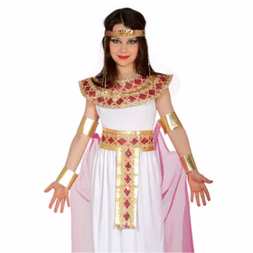 Cleopatra Kostüm Rubinrot für Kinder 5-12 Jahre Kleid Antike Fasching Karneval Mottoparty 