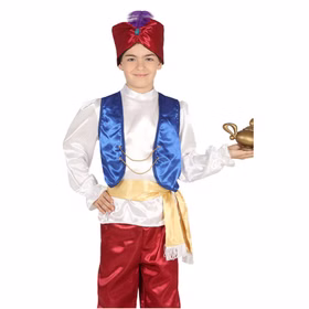 Aladin Kostüm Wüstenprinz für Kinder 5-12 Jahre bunt Märchen-Kostüm 1001 Nacht Fasching Karneval Mottoparty Aladin Kostüm Wüstenprinz für Kinder 5-12 Jahre bunt Märchen-Kostüm 1001 Nacht Fasching Karneval Mottoparty
