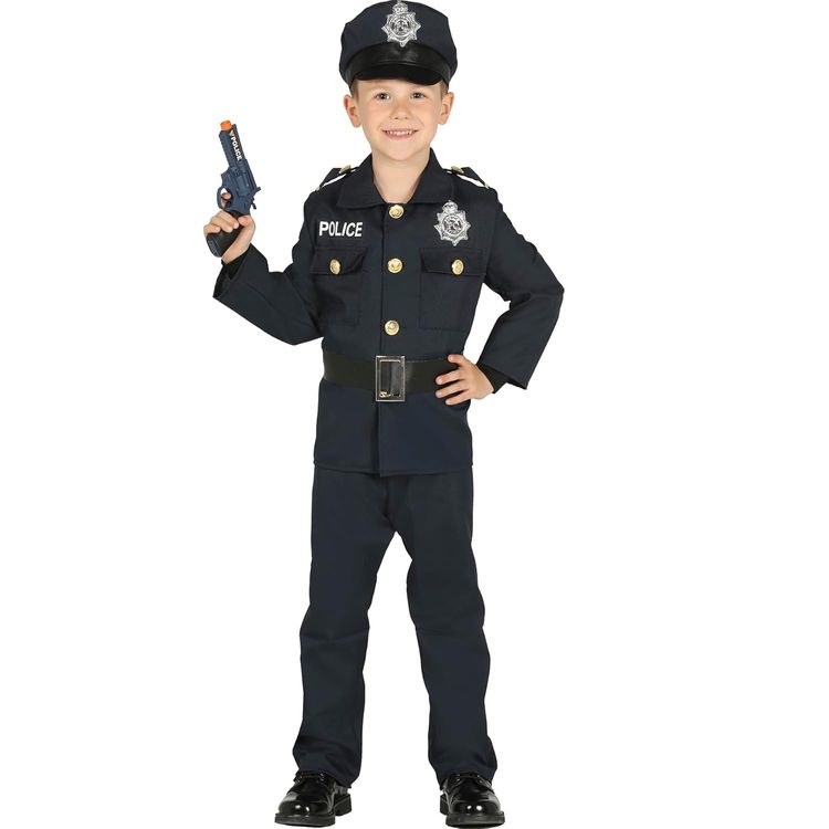 Polizei Kostüm Polizist Maddox für Kinder Polizei Kostüm Polizist Maddox für Kinder 4-12 Jahre Uniform schwarz Fasching Karneval Mottoparty Police Officer Kinderfasching Kindergeburtstag