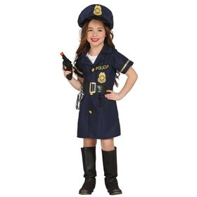 Polizei Kostüm Polizistin Josy für Kinder 3-9 Jahre Kleid blau Uniform Fasching Karneval Mottoparty Kindergeburtstag