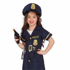 Polizei Kostüm Polizistin Josy für Kinder 3-9 Jahre Kleid blau Uniform Fasching Karneval Mottoparty Kindergeburtstag