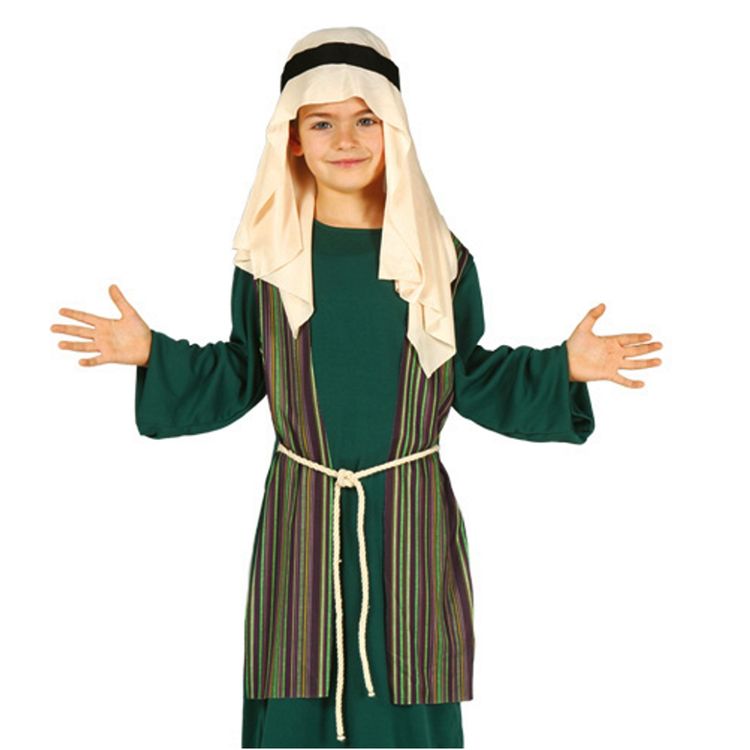Krippenspiel Kostüm Josef für Kinder 5-12 Jahre grün Advent Orient Weihnachten Fasching Karneval Mottoparty