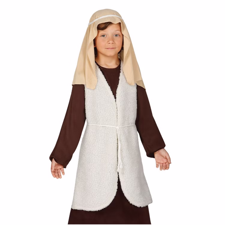 Krippenspiel Kostüm Hirte für Kinder 5-12 Jahre braun Schäfer Weihnachten Fasching Karneval Mottoparty Krippenspiel Kostüm Hirte für Kinder 5-12 Jahre braun Schäfer Weihnachten Fasching Karneval Mottoparty