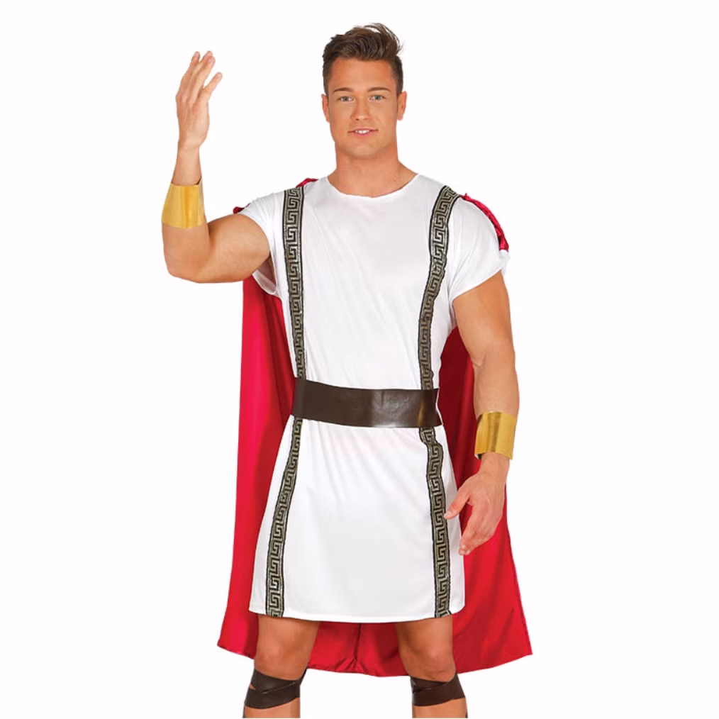 Antikes Römer Kostüm Titus für Herren Gr. 48- 56 Tunika weiß rot Fasching Karneval Mottoparty Antikes Römer Kostüm Titus für Herren Gr. 48- 56 Tunika weiß rot Fasching Karneval Mottoparty