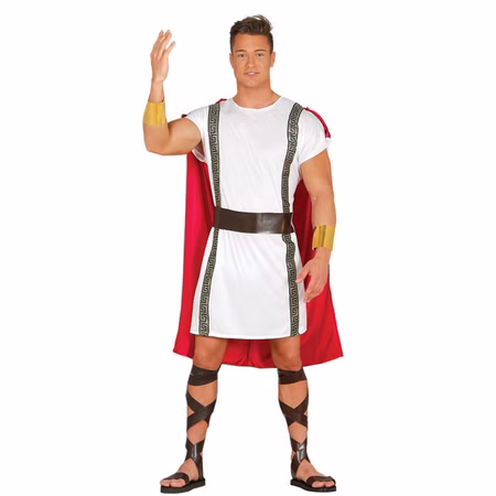 Antikes Römer Kostüm Titus für Herren Gr. 48- 56 Tunika weiß rot Fasching Karneval Mottoparty Antikes Römer Kostüm Titus für Herren Gr. 48- 56 Tunika weiß rot Fasching Karneval Mottoparty
