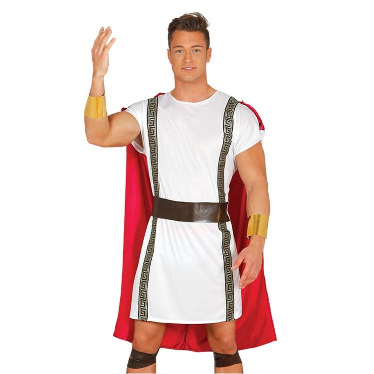 Antikes Römer Kostüm Titus für Herren Antikes Römer Kostüm Titus für Herren Gr. 48- 56 Tunika weiß rot Fasching Karneval Mottoparty