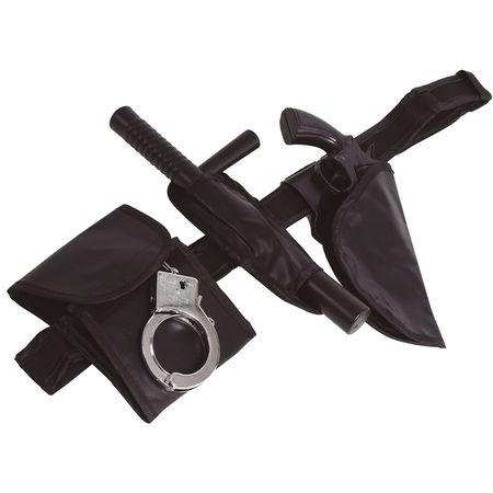 Polizei-Gürtel mit Spielzeugwaffe & Zubehör Polizei-Kostüm Accessoire