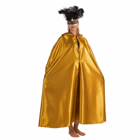 Venezia Kostüm Umhang mit Kapuze gold für Erwachsene Fasching Karneval Mottoparty Unisex-Kostüm Kostüm-Zubehör Maskenball Barock Venedig