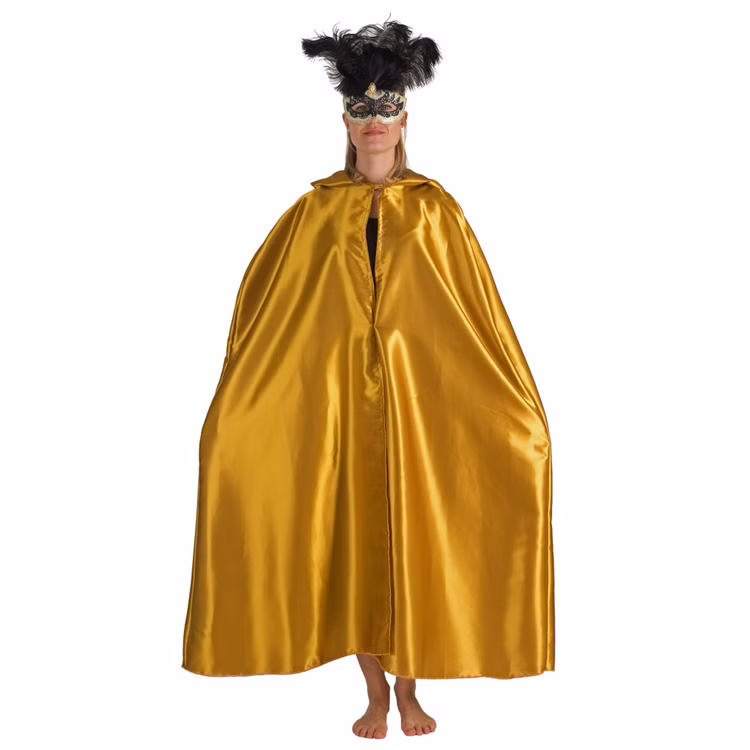 Venezia Kostüm Umhang mit Kapuze gold für Erwachsene Fasching Karneval Mottoparty Unisex-Kostüm Kostüm-Zubehör Maskenball Barock Venedig Venezia Kostüm Umhang mit Kapuze gold für Erwachsene Fasching Karneval Mottoparty Unisex-Kostüm Kostüm-Zubehör Maskenball Barock Venedig