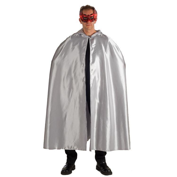 Venezia Kostüm Umhang mit Kapuze silber für Erwachsene Venezia Kostüm Umhang mit Kapuze silber für Erwachsene Fasching Karneval Mottoparty Unisex-Kostüm Kostüm-Zubehör Maskenball Barock Venedig