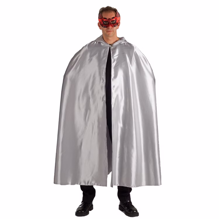 Venezia Kostüm Umhang mit Kapuze silber für Erwachsene Fasching Karneval Mottoparty Unisex-Kostüm Kostüm-Zubehör Maskenball Barock Venedig Venezia Kostüm Umhang mit Kapuze silber für Erwachsene Fasching Karneval Mottoparty Unisex-Kostüm Kostüm-Zubehör Maskenball Barock Venedig