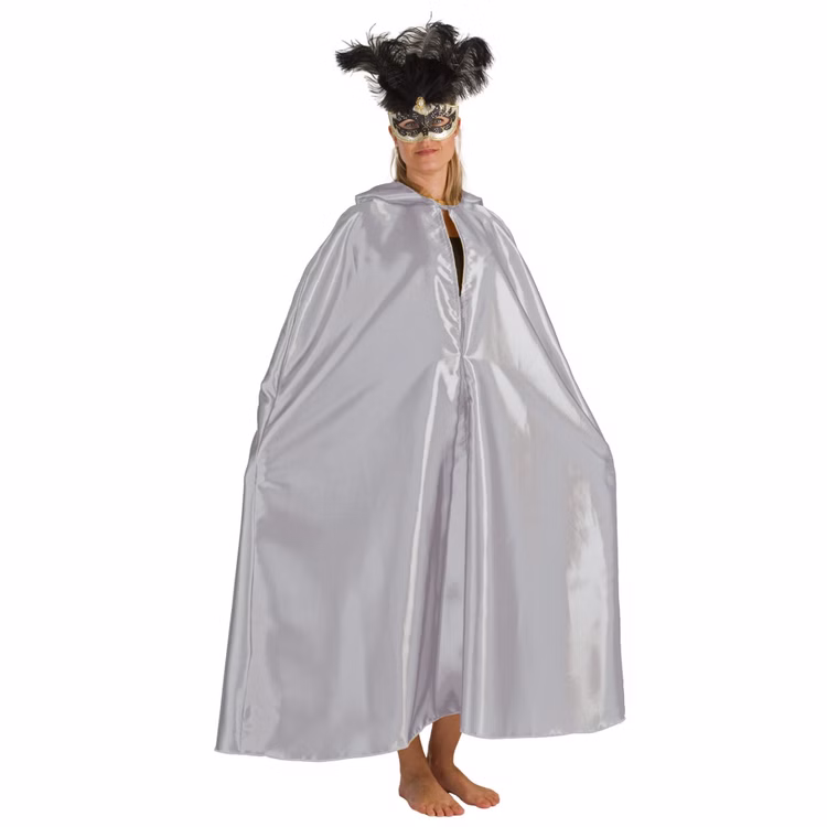 Venezia Kostüm Umhang mit Kapuze silber für Erwachsene Fasching Karneval Mottoparty Unisex-Kostüm Kostüm-Zubehör Maskenball Barock Venedig Venezia Kostüm Umhang mit Kapuze silber für Erwachsene Fasching Karneval Mottoparty Unisex-Kostüm Kostüm-Zubehör Maskenball Barock Venedig