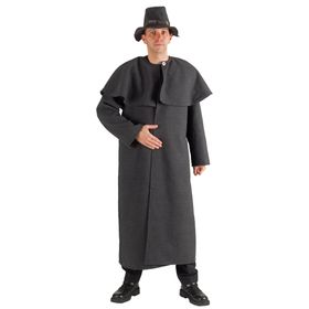 Schäfer Kostüm Benjamin Deluxe mit Hut Gr. L-XL grau Mantel Hirte Nachtwächter Fasching Karneval Mottoparty