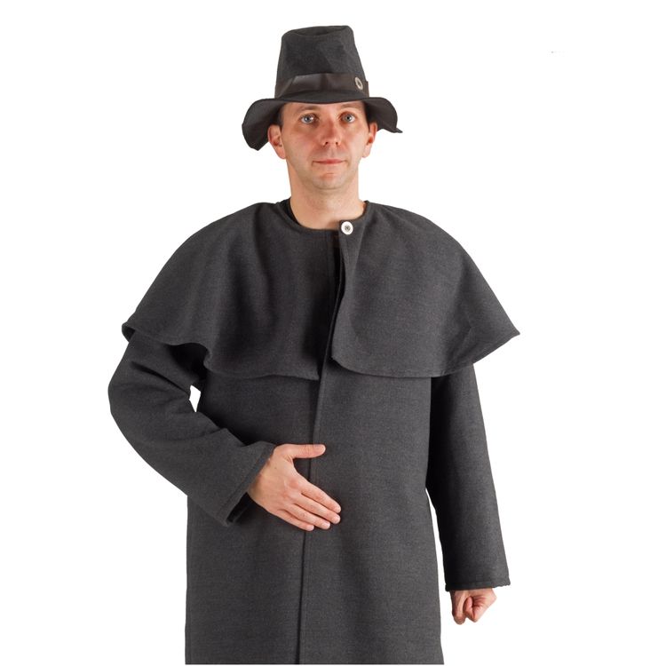 Schäfer Kostüm Benjamin Deluxe mit Hut Schäfer Kostüm Benjamin Deluxe mit Hut Gr. L-XL grau Mantel Hirte Nachtwächter Fasching Karneval Mottoparty