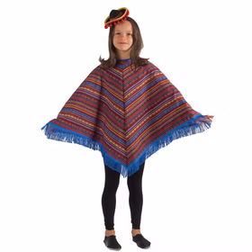 Mexikaner-Poncho Kostüm für Kinder Onesize 6-9 Jahre mehrfarbig andere Länder Mexiko Indianer Fasching Karneval Mottoparty Kinderfasching Mexikaner-Poncho Kostüm für Kinder Onesize 6-9 Jahre mehrfarbig andere Länder Mexiko Indianer Fasching Karneval Mottoparty Kinderfasching