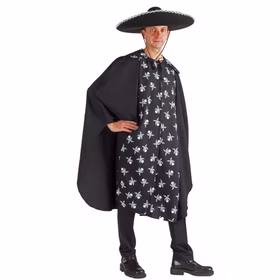 Halloween Umhang mit Totenkopf-Motiv für Erwachsene Onesize schwarz SALE Fasching Karneval Mottoparty Halloween Umhang mit Totenkopf-Motiv für Erwachsene Onesize schwarz SALE Fasching Karneval Mottoparty