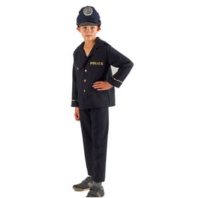 Polizei Kostüm Polizist Matze für Kinder Gr. 116-140 blau Uniform Fasching Karneval Mottoparty