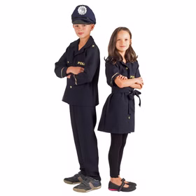 Polizei Kostüm Polizist Matze für Kinder Gr. 116-140 blau Uniform Fasching Karneval Mottoparty