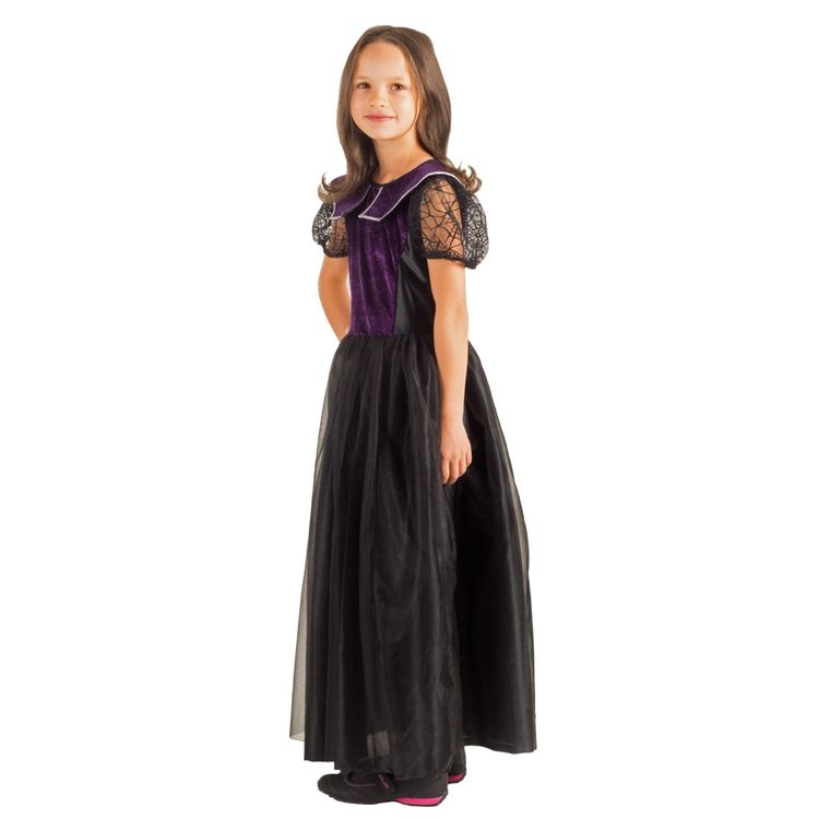 Hexen Kostüm Lilly für Kinder Hexen Kostüm Lilly für Kinder Gr. 116- 140 Kleid schwarz-lila Halloween SALE Fasching Karneval Mottoparty
