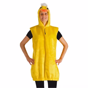 Enten Kostüm gelber Overall für Erwachsene Gr. S- L Tier Vogel Fasching Karneval Mottoparty Paarkostüm