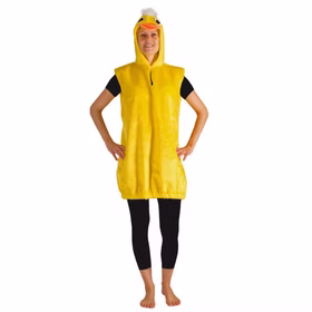 Enten Kostüm gelber Overall für Erwachsene Gr. S- L Tier Vogel Fasching Karneval Mottoparty Paarkostüm