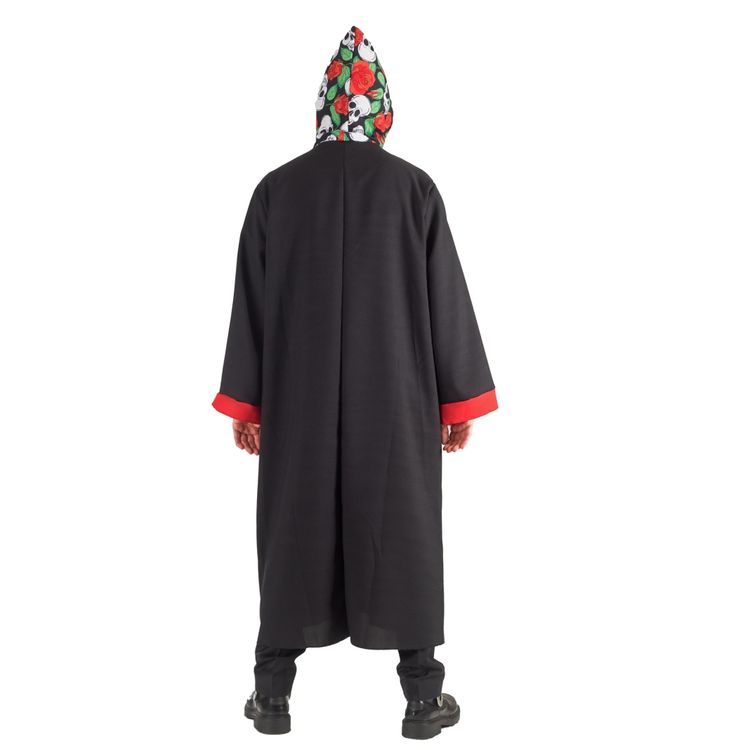 Totenkopf  Kostüm Halloween Skull Mantel für Herren Gr. L/XL Halloween schwarz SALE Fasching Karneval Mottoparty Tag der Toten