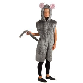 Graue Mause Kostüm für Kinder Gr. 104-128 Tierkostüm Fasching Karneval Kinderfasching Mottoparty Unisex für Mädchen und Jungen