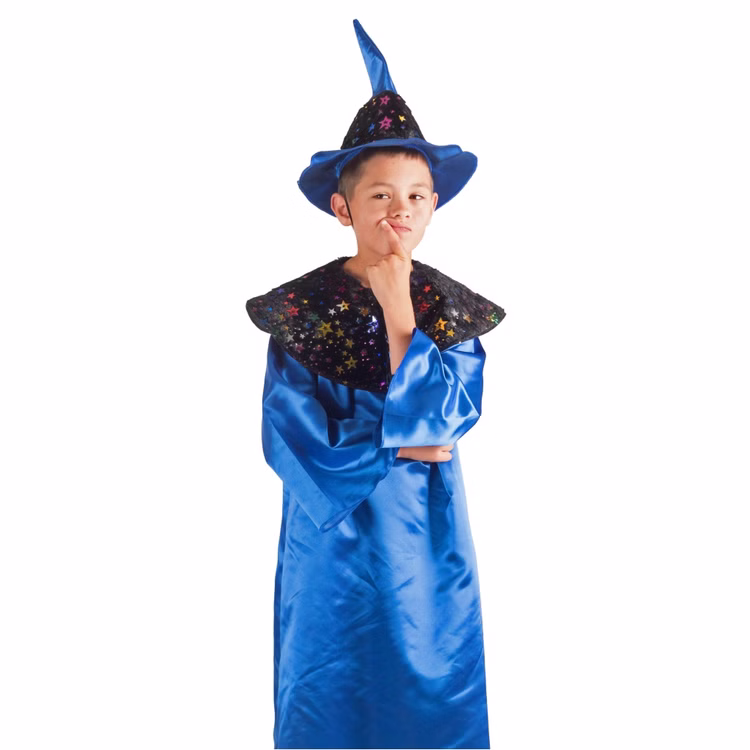 Zauberer Kostüm Magier Nino mit Hut für Kinder Gr. 104-140 Tunika blau SALE Fasching Karneval Mottoparty Kinderfasching Kindergeburtstag Zauberer Kostüm Magier Nino mit Hut für Kinder Gr. 104-140 Tunika blau SALE Fasching Karneval Mottoparty Kinderfasching Kindergeburtstag
