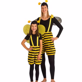 Bienen Kostüm Honigbiene Summi für Kinder Gr. 92-128 Biene Tierkostüm Fasching Karneval Mottoparty Kindergeburtstag Bienenkostüm für Kinder und Erwachsene im Partner-Look von Vorne