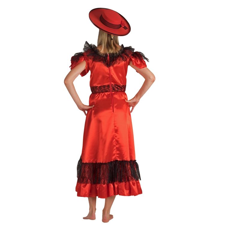 Spanierin Kostüm Mrs. Andalusia Gr. 36-50 Flamenco Kleid rot/schwarz SALE Fasching Karneval Mottoparty