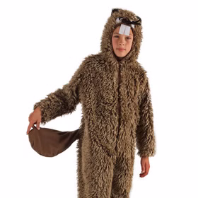 Biber Kostüm Boy für Kinder Gr. 116-140 braun Tierkostüm Fasching Kinderfasching Unisex für Mädchen und Jungen Karneval Mottoparty