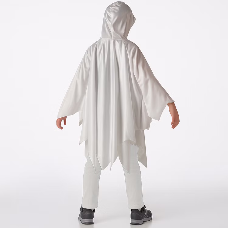 Gespenst Kostüm Geist für Kinder Gr. 116-140 weiß Fasching Halloween Umhang Karneval Mottoparty Gespenst Kostüm Geist für Kinder von Hinten