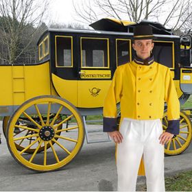 Postkutscher Kostüm für Herren Gr. M-XXL weiß gelb historische Uniform SALE Fasching Karneval Mottoparty