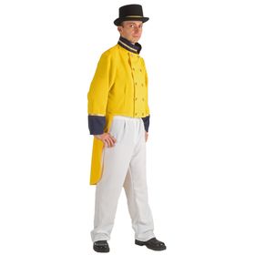 Postkutscher Kostüm für Herren Gr. M-XXL weiß gelb historische Uniform SALE Fasching Karneval Mottoparty